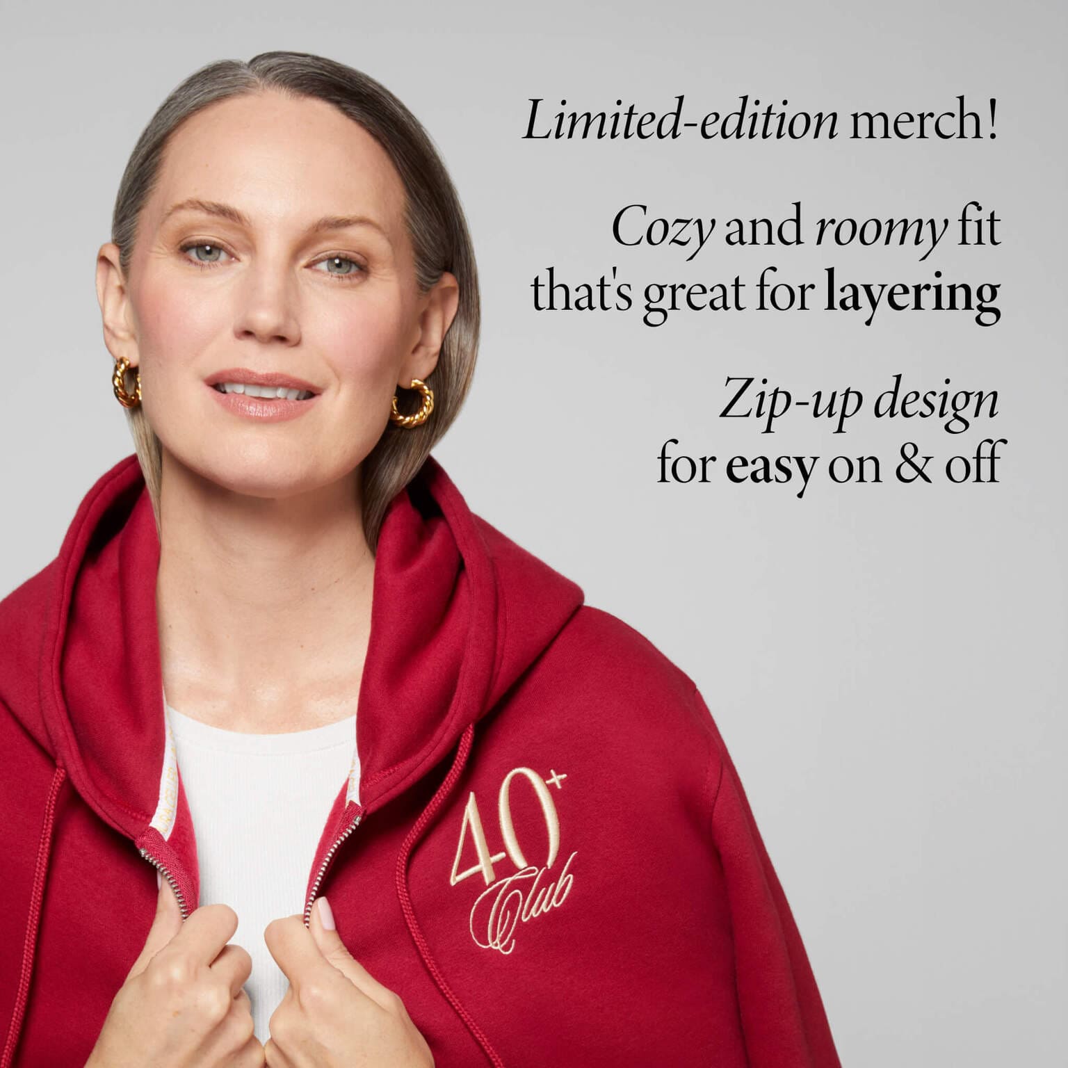 Laurageller The 40+ Club Zip-Up Sweatshirt - Image 4
