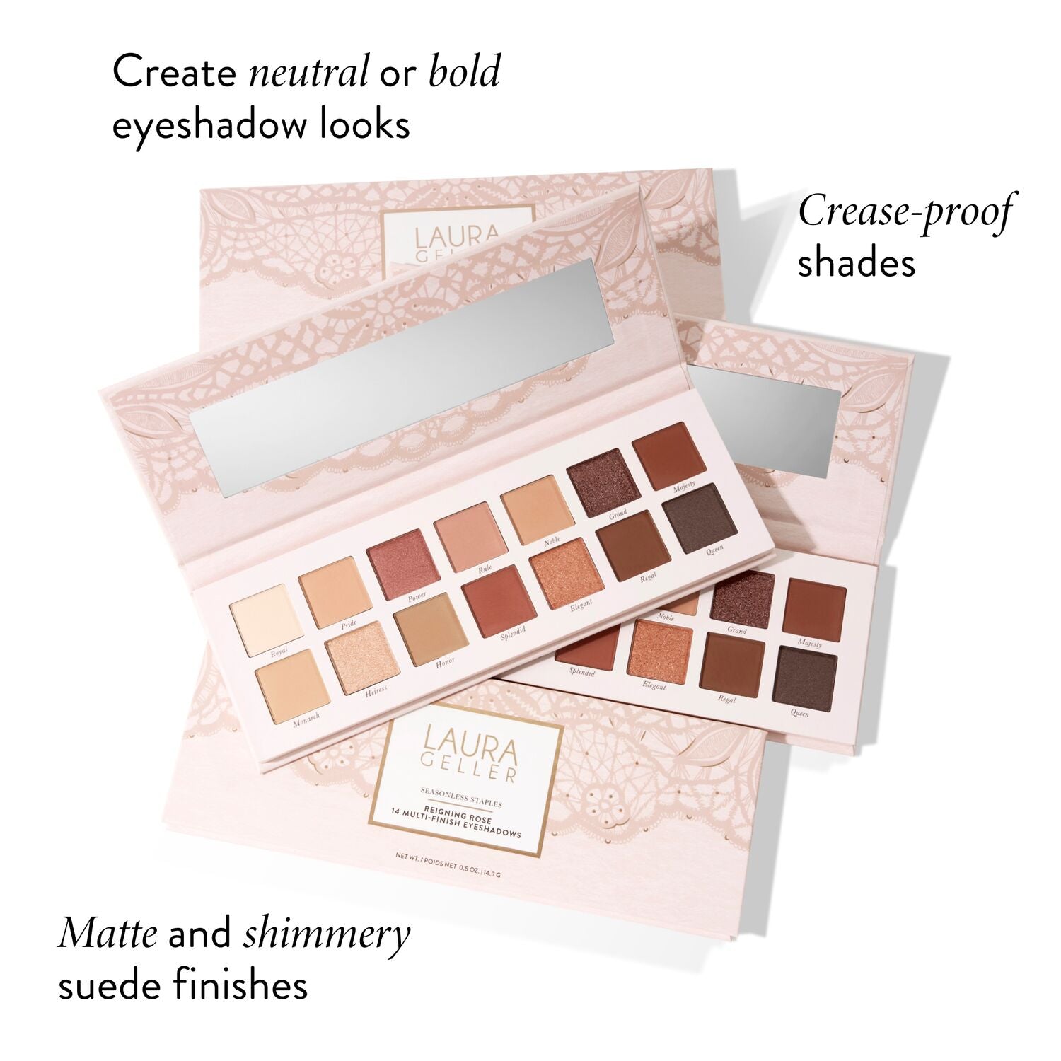 Laurageller Seasonless Staples Reigning Rose 14 Multi-Finish Eyeshadows - Image 2